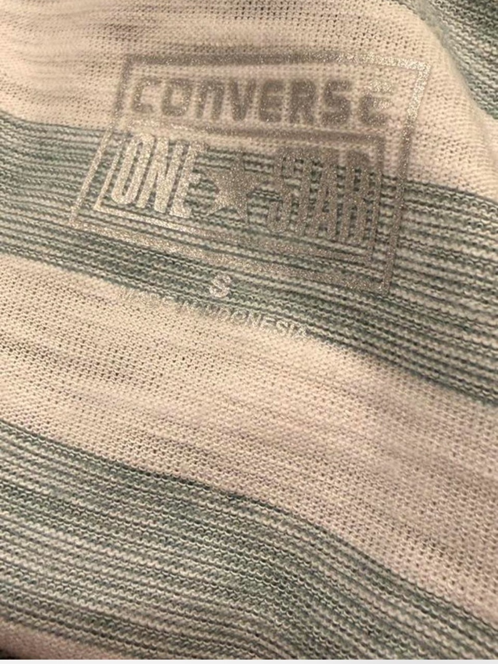 Converse One Star Sleeveless Cowlneck Teal & White Stripe Top | Small - Picture 6 of 7